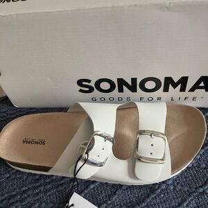Sonoma Women's White Buckle Sandals